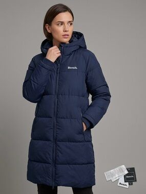 Bench Navy Blue Long Puffer Coat Jacket NWOT Size XS 0°C to -10°C